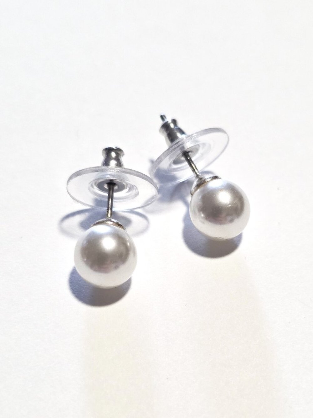 White pearl earrings 800 silver